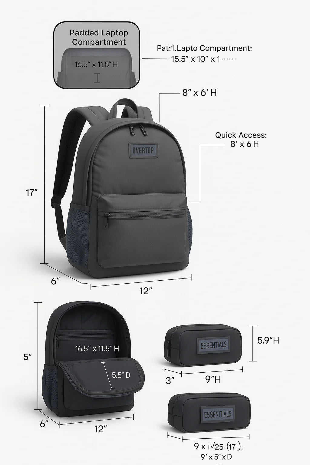 Overtop Laptop Bag S11 (16”)