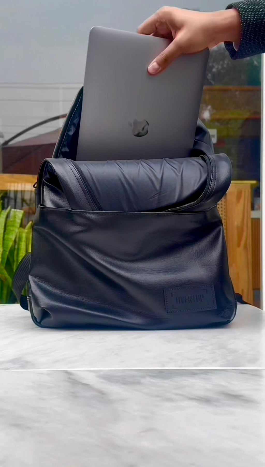 Leather Sleek 16" Laptop Backpack