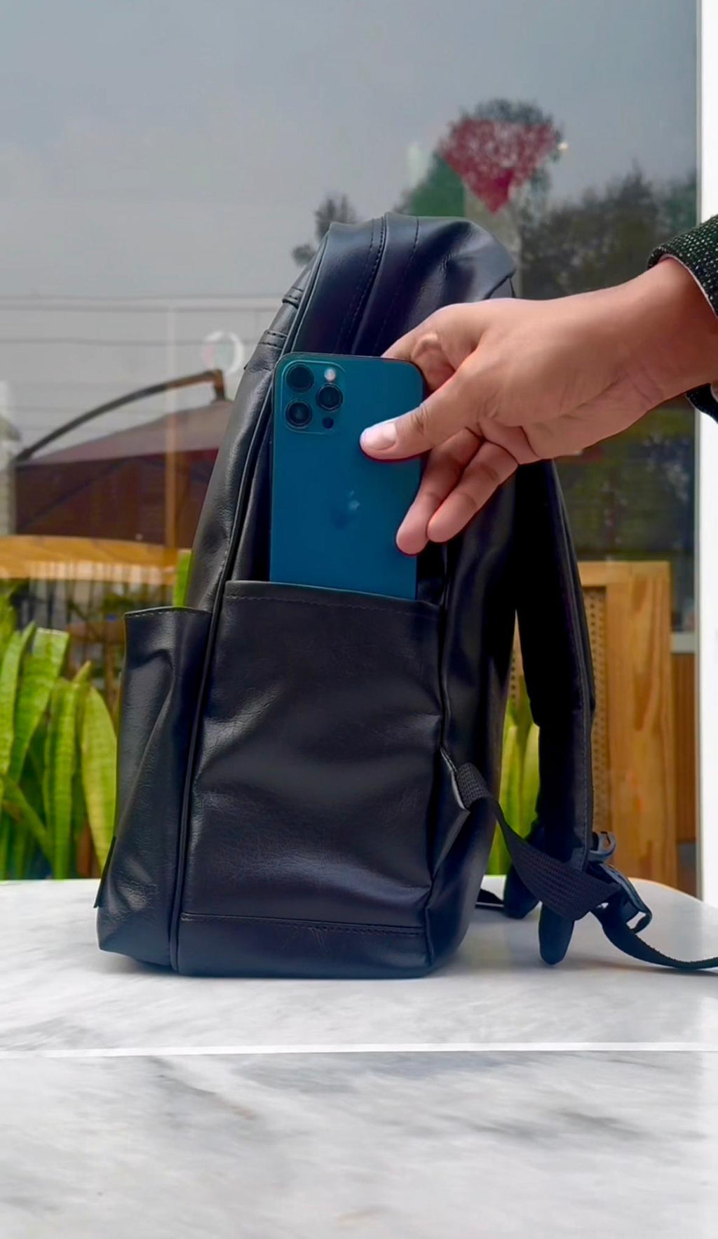 Leather Sleek 16" Laptop Backpack